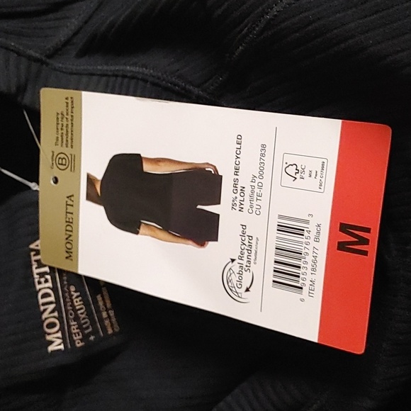 NWT Mondetta Women's Short Sleeve Ribbed V-Neck cropped Tee Black M L XS - Picture 6 of 6